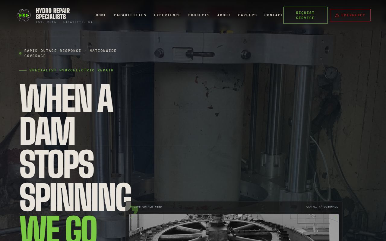 Hydro Repair Specialists website