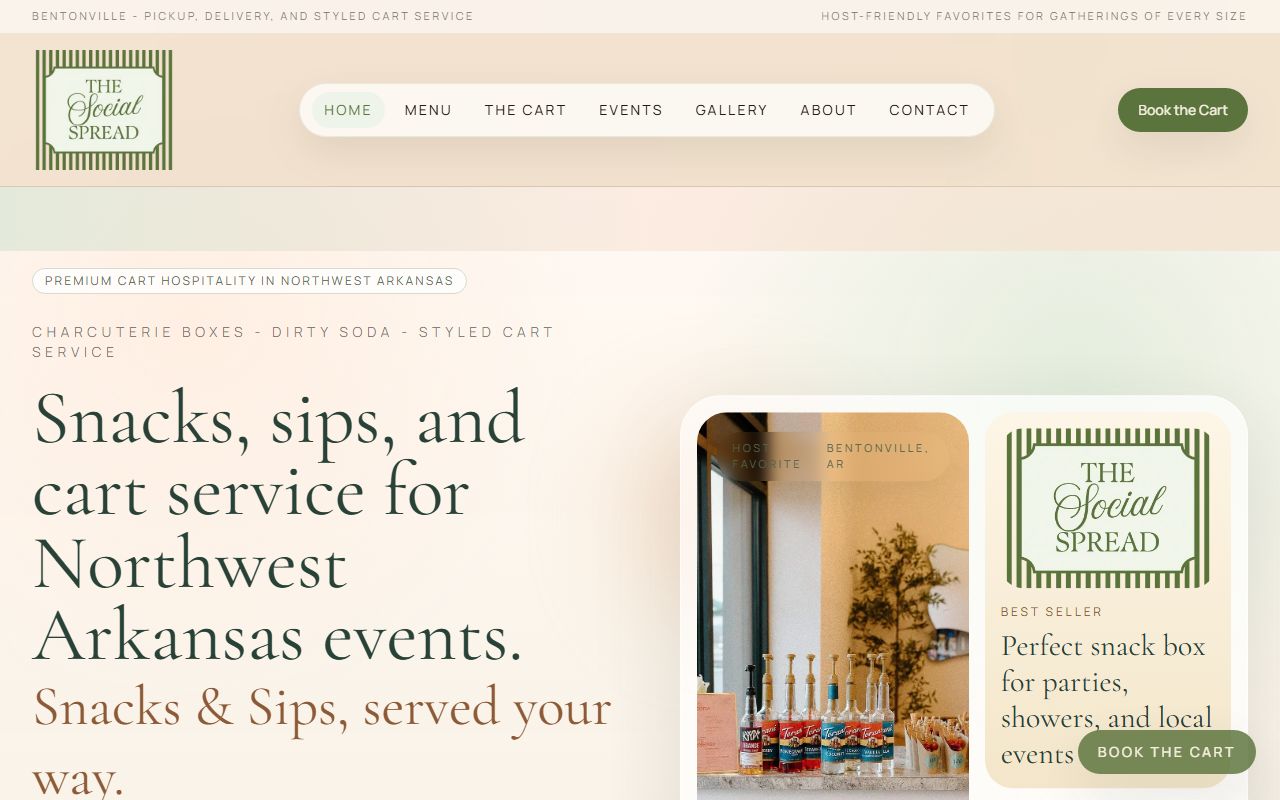The Social Spread Cart website